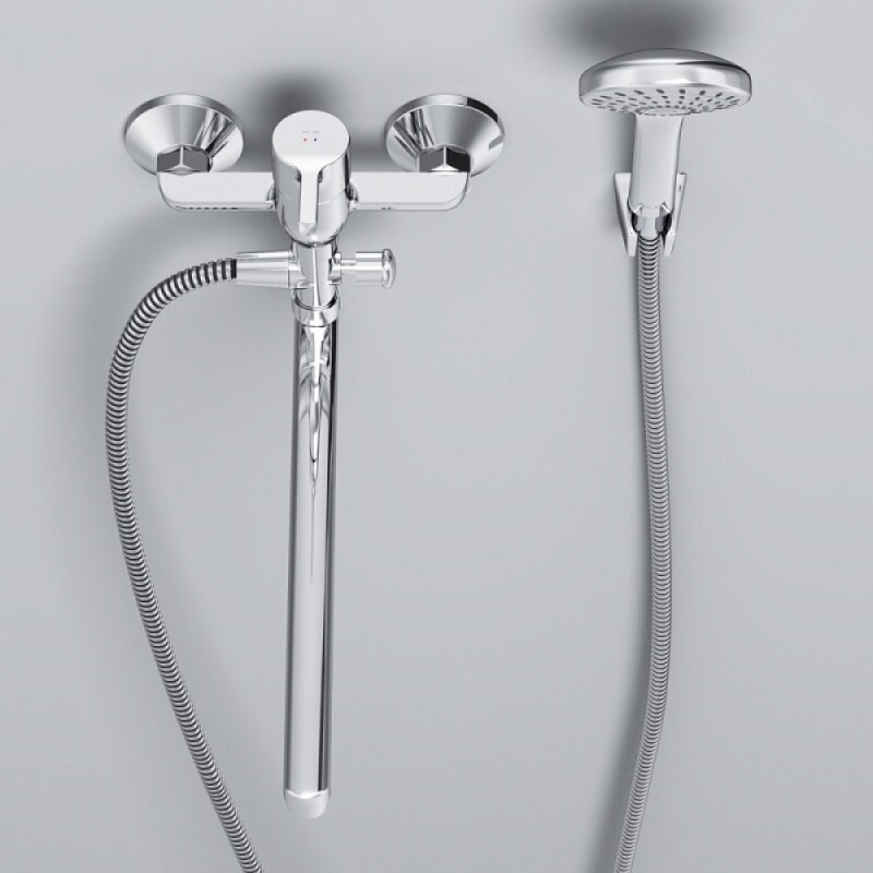 Смеситель Am.Pm X-Joy S F85B90100 для ванны и душа, с длинным изливом, с душевым комплектом, хром