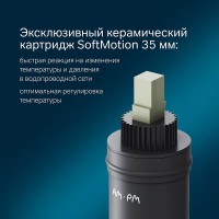 Смеситель Am.Pm X-Joy S F85B90122 для ванны и душа, с длинным изливом, с душевым комплектом, черный матовый