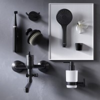 Смеситель Am.Pm X-Joy S F85B90122 для ванны и душа, с длинным изливом, с душевым комплектом, черный матовый