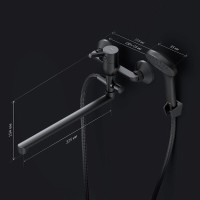 Смеситель Am.Pm X-Joy S F85B90122 для ванны и душа, с длинным изливом, с душевым комплектом, черный матовый