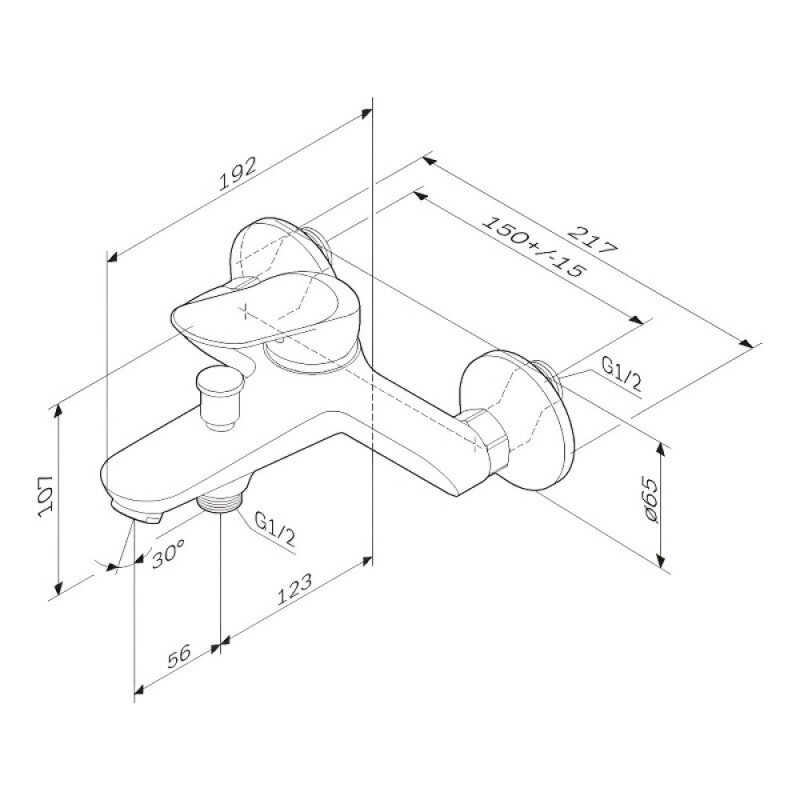 Смеситель Am.Pm Sunny F85C10000 для ванны и душа, хром