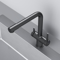 Смеситель Am.Pm Func F8F05722, для кухонной мойки, с каналом питьевой воды, черный