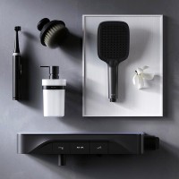 Смеситель Am.Pm Func F8F10522 для ванны и душа, с полкой, черный матовый