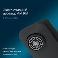 Смеситель Am.Pm Gem F90A02122 для раковины, без донного клапана, черный