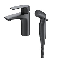 Смеситель Am.Pm Gem F90A03022 для раковины с гигиеническим душем, черный матовый