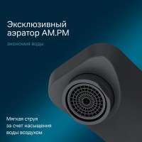Смеситель Am.Pm Gem F90A72222 для раковины, с внутренней частью, черный матовый