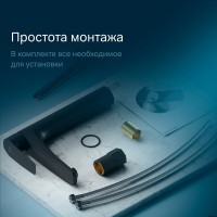 Смеситель Am.Pm Gem F90A92022 для раковины, высокий, без донного клапана, черный матовый