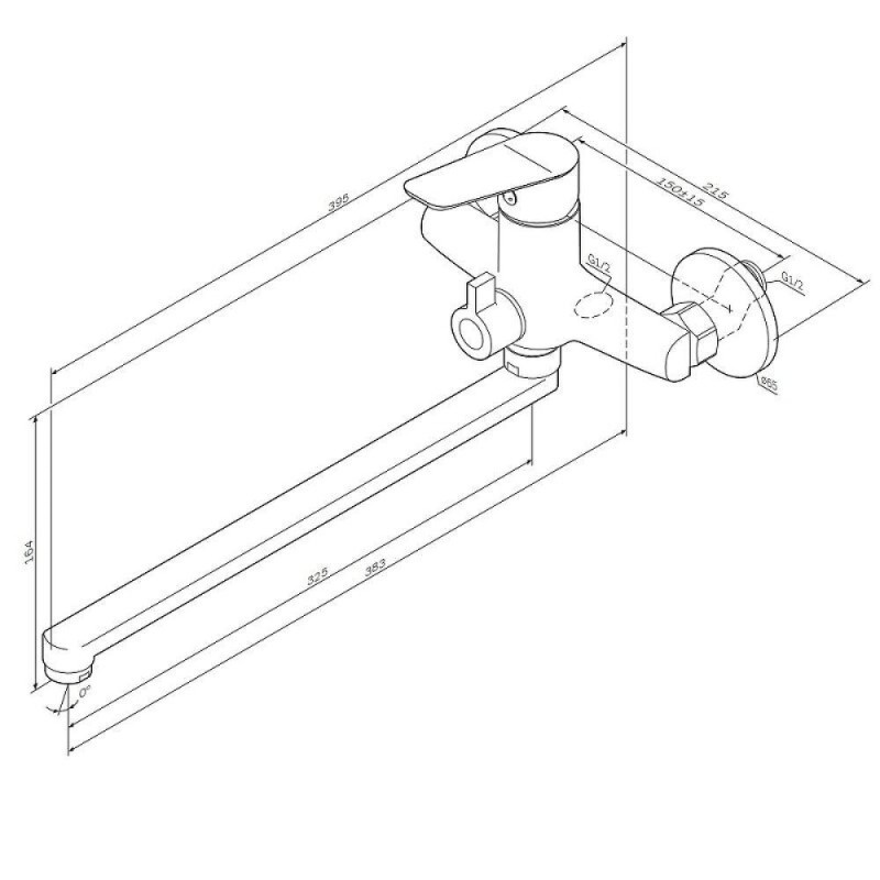 Смеситель для ванны и душа Am.Pm Crave F9C90200, цвет хром