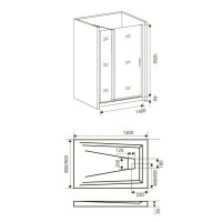 Душевая дверь в нишу Good Door Fantasy WTW-140-F-CH, 140 х 185 см, стекло прозрачное с зеркальным рисунком, хром, ФА00015