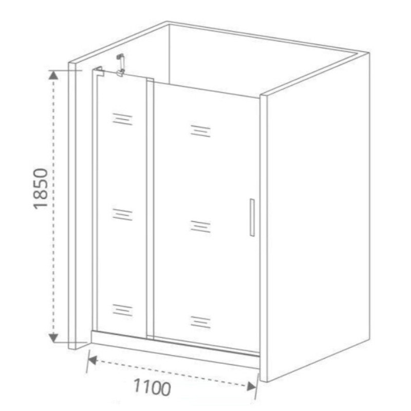 Душевая дверь Good Door Fantasy WTW-110-С-CH, 110 х 185 см, стекло прозрачное, профиль хром, ФА00036