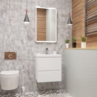 Тумба под раковину Art&Max Family 40 см подвесная, белый глянцевый, Family-400-2C-SO-BL