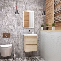 Тумба под раковину Art&Max Family-400-2C-SO-PB, 40 x 35 x 50 см подвесная, бежевый