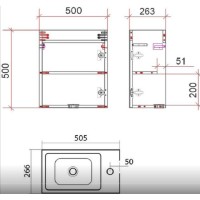 Тумба под раковину Art&Max Family-500-1D-SO-CV, 50 см, подвесная, цвет Cemento Veneto