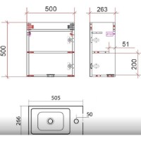 Тумба под раковину Art&Max Family-500-1D-SO-PB, 50 см, подвесная, цвет Pino Bianco