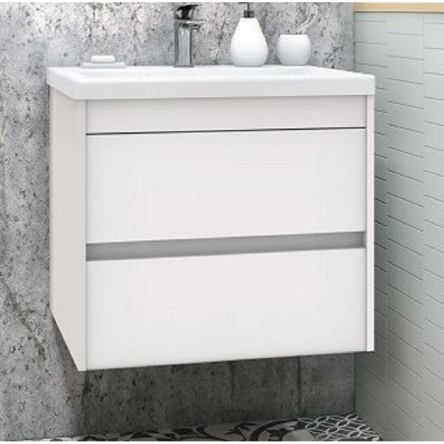 Тумба под раковину Art&Max Family-580-2C-SO-BL, 60 см, подвесная, цвет белый глянец