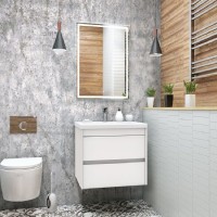 Тумба под раковину Art&Max Family-580-2C-SO-BL, 60 см, подвесная, цвет белый глянец