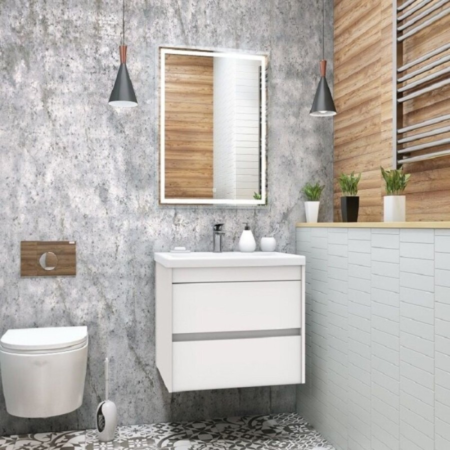 Тумба под раковину Art&Max Family-580-2C-SO-BL, 60 см, подвесная, цвет белый глянец