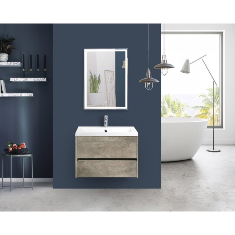 Тумба под раковину Art&Max Family-580-2C-SO-CV, 58 x 48 x 55 см подвесная, серый (Cemento Veneto)