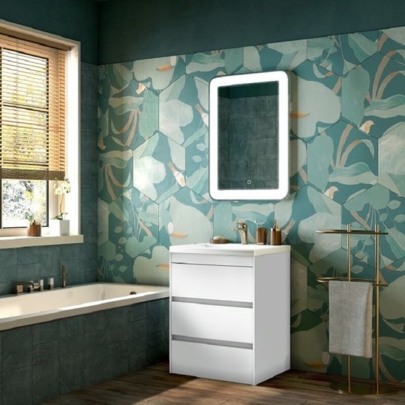 Тумба под раковину Art&Max Family-580-3C-PIA-BL, 60 см, напольная, цвет белый глянец