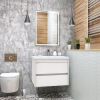 Тумба под раковину Art&Max Family-750-2C-SO-BL, 75 см, подвесная, цвет белый глянец