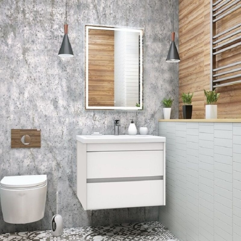 Тумба под раковину Art&Max Family-750-2C-SO-BL, 75 см, подвесная, цвет белый глянец