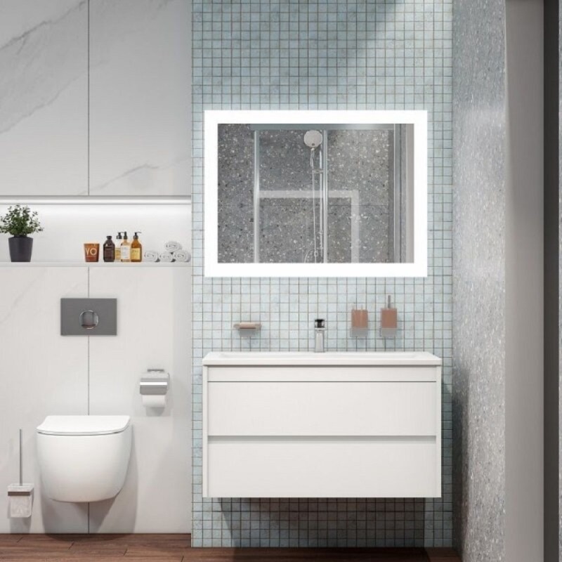 Тумба под раковину Art&Max Family-900-2C-SO-BL, 90 см, подвесная, цвет белый глянец