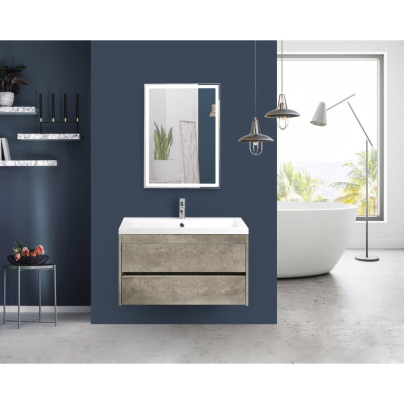 Тумба под раковину Art&Max Family-900-2C-SO-CV, 90 x 48 x 55 см подвесная, серый (Cemento Veneto)