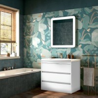 Тумба под раковину Art&Max Family-900-3C-PIA-BL, 90 см, напольная, цвет белый глянец