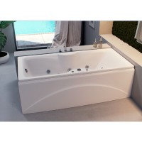 Гидромассажная акриловая ванна Aquatek Феникс 170 x 75 см, с фронтальным экраном, белая, FEN170-0000089