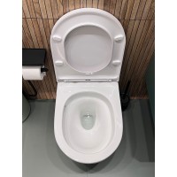 BOND FI12-10+APB144 Унитаз подвесной безободковый Торнадо с инсталляцией, микролифт, кнопка черная