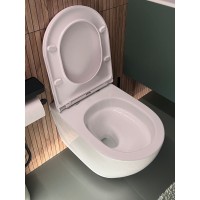 BOND FI12-10+APB200 Унитаз подвесной безободковый Торнадо с инсталляцией, микролифт, кнопка хром