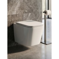 BOND FI14-10S+APB244 Унитаз подвесной безободковый Торнадо с инсталляцией, микролифт, кнопка черная
