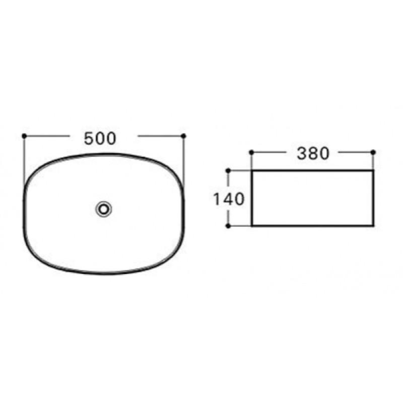 Раковина Aquanet Fine 273681-1 50 x 38 x 14 см, накладная, белый