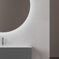Тумба под раковину Sancos Folk FL100ES, 100 см, подвесная, с рельефным фасадом, цвет ergraut soft