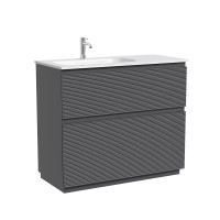 Тумба под раковину Sancos Folk Floor FL100FLGS, 100 см, напольная, чаша левая, grey soft