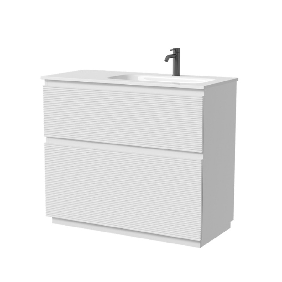 Тумба под раковину Sancos Folk Floor FL100FLW, 100 см, напольная, чаша левая, bianco
