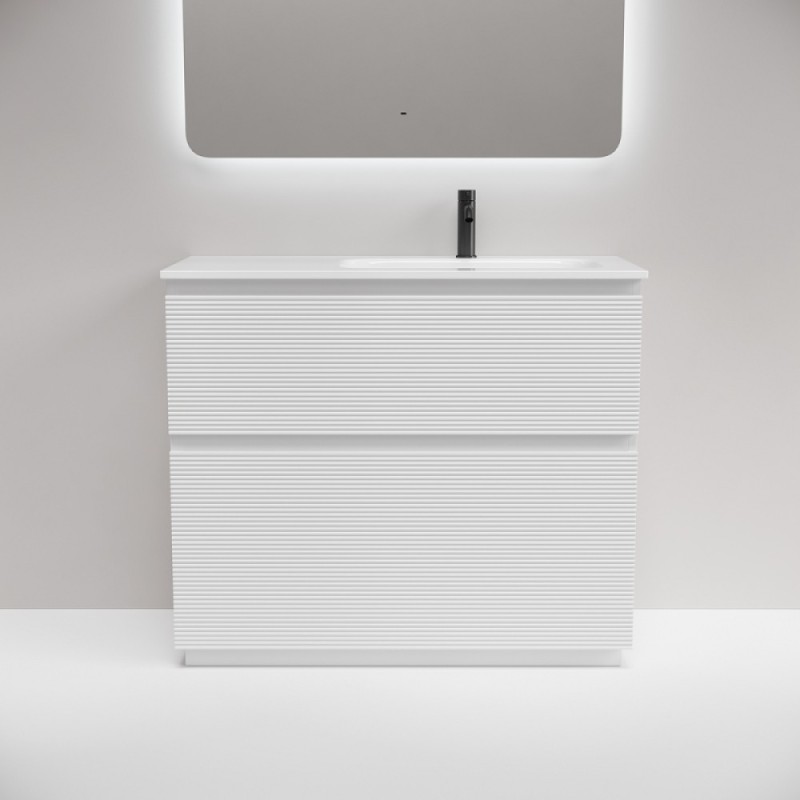 Тумба под раковину Sancos Folk Floor FL100FLW, 100 см, напольная, чаша левая, bianco