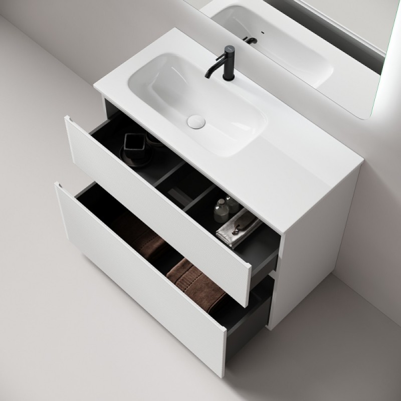 Тумба под раковину Sancos Folk Floor FL100FLW, 100 см, напольная, чаша левая, bianco