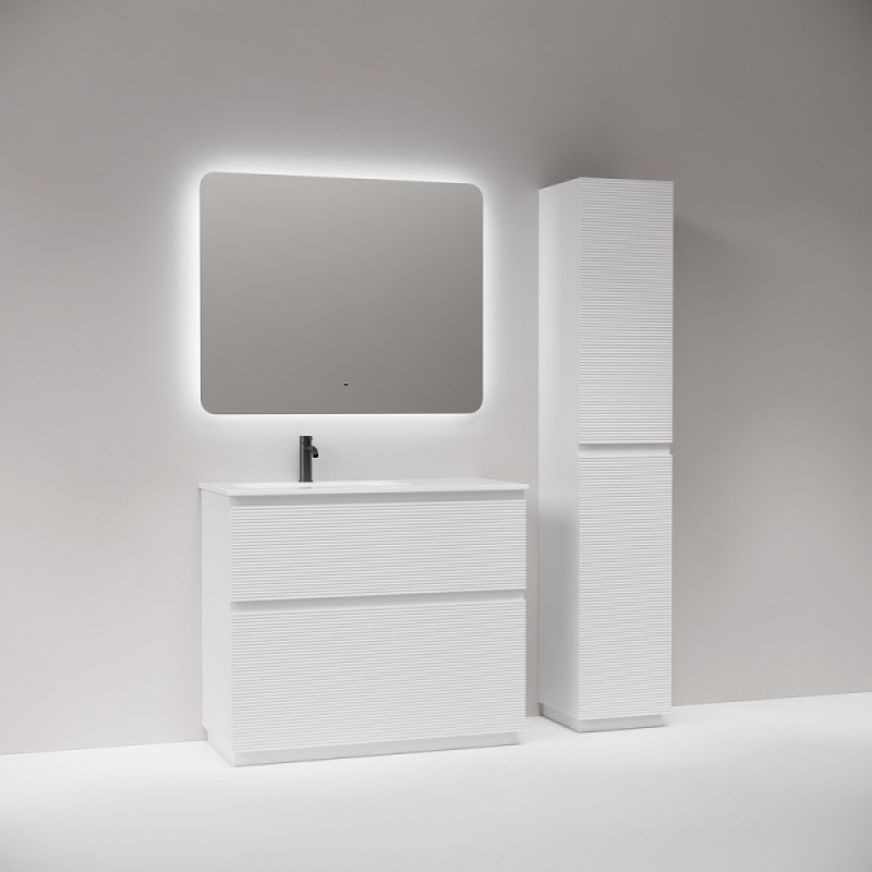 Тумба под раковину Sancos Folk Floor FL100FLW, 100 см, напольная, чаша левая, bianco