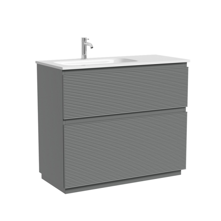 Тумба под раковину Sancos Folk Floor FL100FRES, 100 см, напольная, чаша левая, ergraut soft
