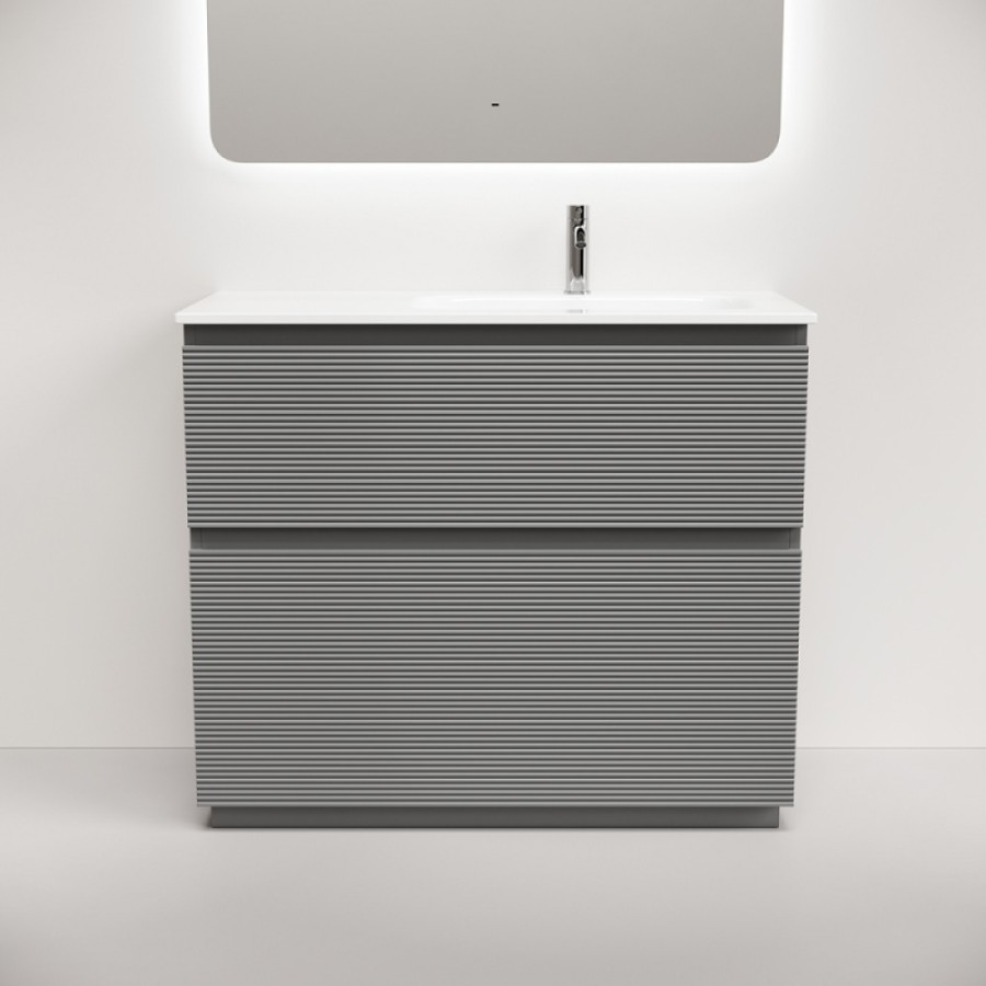 Тумба под раковину Sancos Folk Floor FL100FRES, 100 см, напольная, чаша левая, ergraut soft