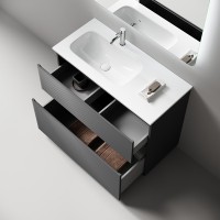 Тумба под раковину Sancos Folk Floor FL100FRGS, 100 см, напольная, чаша правая, grey soft