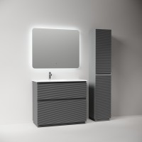 Тумба под раковину Sancos Folk Floor FL100FRGS, 100 см, напольная, чаша правая, grey soft