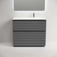 Тумба под раковину Sancos Folk Floor FL100FRGS, 100 см, напольная, чаша правая, grey soft