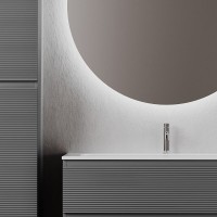 Тумба под раковину Sancos Folk FL100GS, 100 см, подвесная, с рельефным фасадом, цвет grey soft