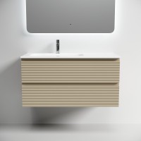 Тумба под раковину Sancos Folk FL100LCP, 100 см, подвесная, чаша левая, капучино