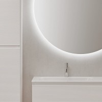 Тумба под раковину Sancos Folk FL100LW, 100 см, подвесная, с рельефным фасадом, левая, цвет bianco