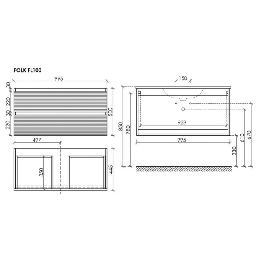 Тумба под раковину Sancos Folk FL100W, 100 см, подвесная, с рельефным фасадом, цвет bianco