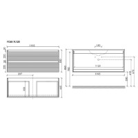 Тумба под раковину Sancos Folk FL120ES, 120 см, подвесная, с рельефным фасадом, цвет ergraut soft