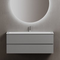 Тумба под раковину Sancos Folk FL120ES, 120 см, подвесная, с рельефным фасадом, цвет ergraut soft